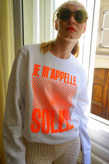 Je m’appelle Soleil – Weiß / Neonorange – Bonjour Ben